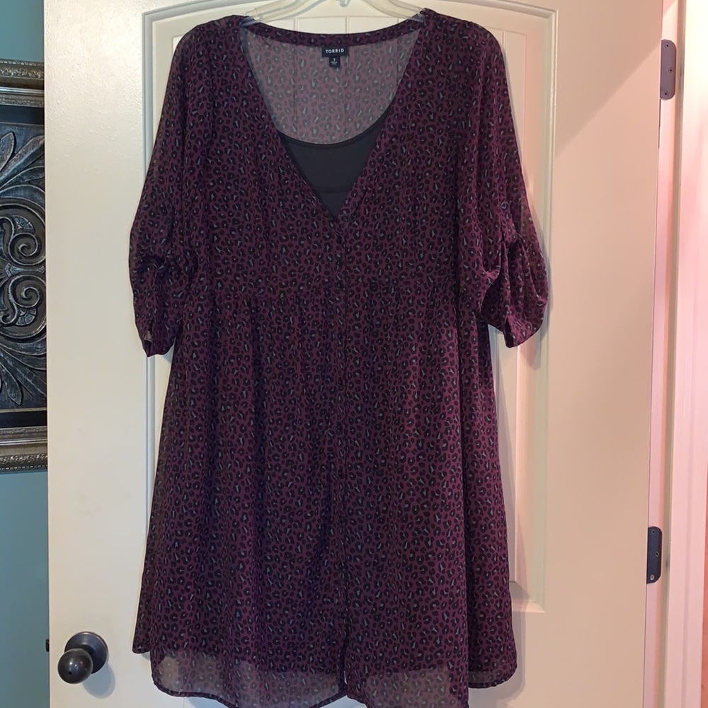 Torrid purple leopard dress